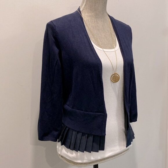 Tommy Hilfiger Blue Cardigan Peplum Open - Picture 6 of 14